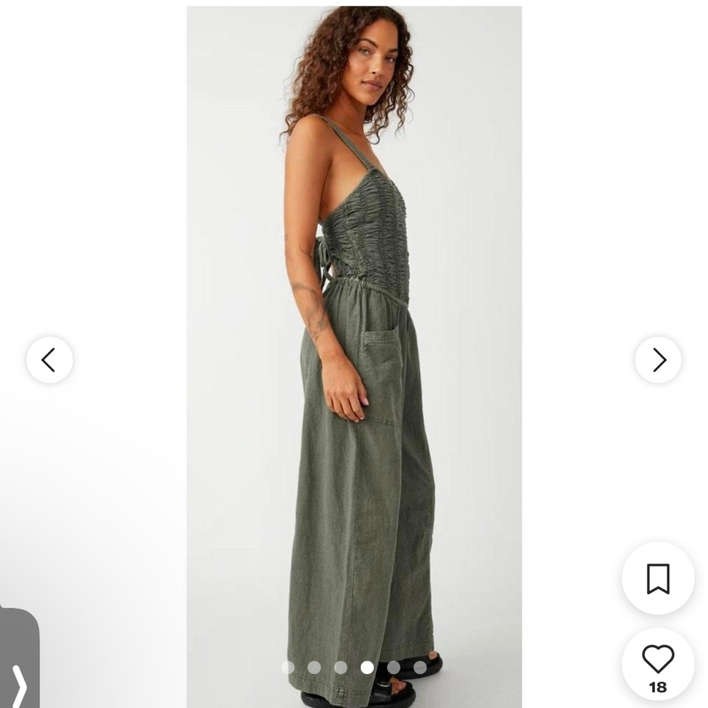 Free People Women's Olive Green Jumpsuit - Picture 3 of 13